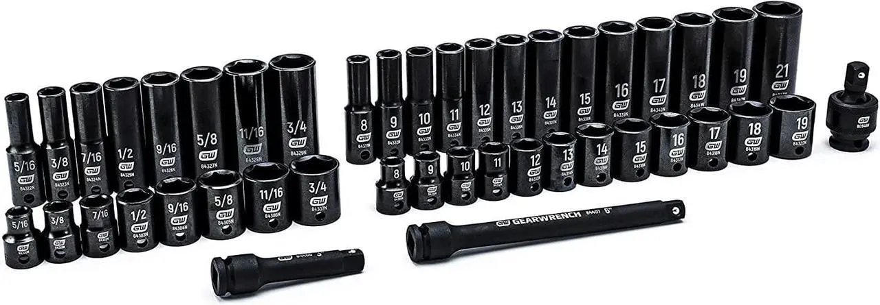 Alt view image 2 of 7 - GEARWRENCH 44 Pc. 3/8" Drive 6 Point Standard & Deep Impact SAE/Metric Socket Set - 84916N