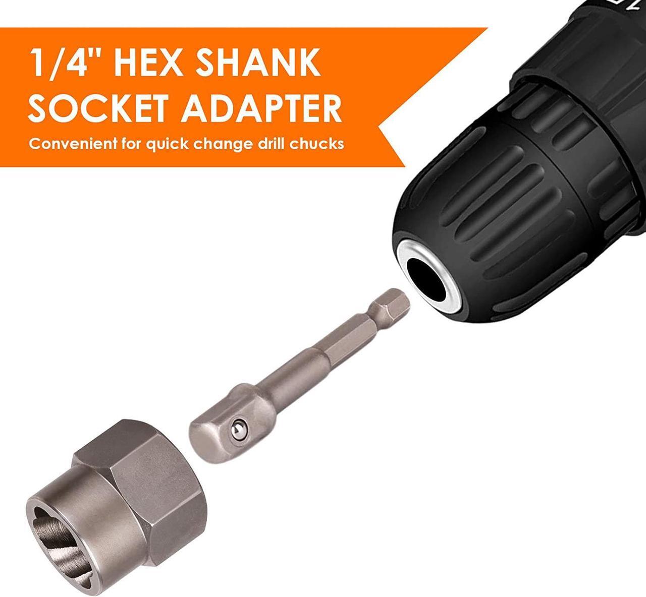 Alt view image 3 of 7 - THINKWORK Bolt Extractor Set, 13+1 Pieces Impact & Nut Remover Stripped Lug Remover, Extraction Socket Set for Removing Damaged, Frozen, Rusted, Rounded-Off Bolts, Nuts Screws