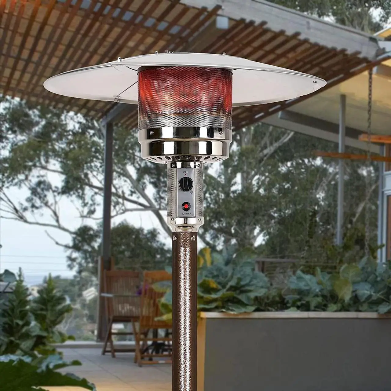 Alt view image 5 of 7 - Patio Heater Reflector Shield, Aluminum Heat Reflector Shield Top for Propane Outdoor Heaters,Dome Replacement Parts(3-Hole Mount33" Diameter Round)