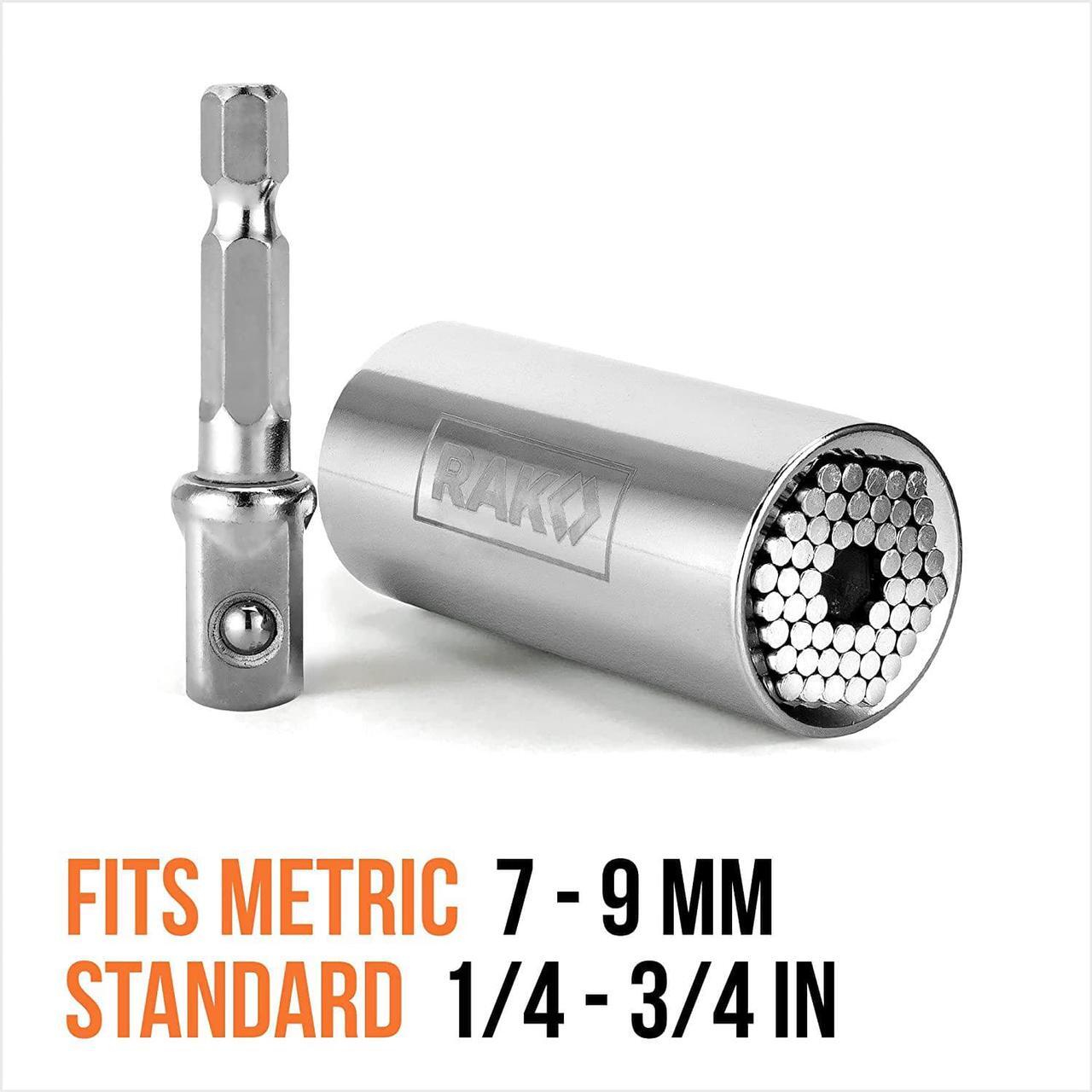 Alt view image 4 of 7 - Father's Day Gift for Dad RAK Universal Socket Tool - Super Socket Gifts for Him - Adjustable Grip Socket Adapter Set for Husband, Mechanic, Handyman, Tools for Men,women