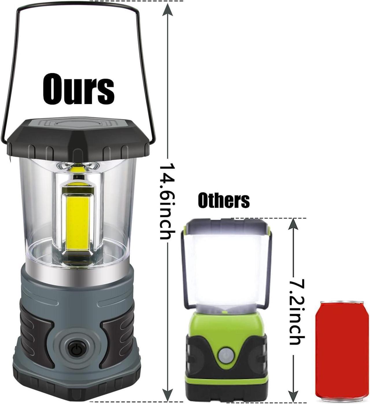 Alt view image 2 of 7 - LED Camping Lantern Battery Powered 1500 Lumen COB Camping Light 4*D Batteries(Included) Perfect for Camp Hiking Emergency Kit
