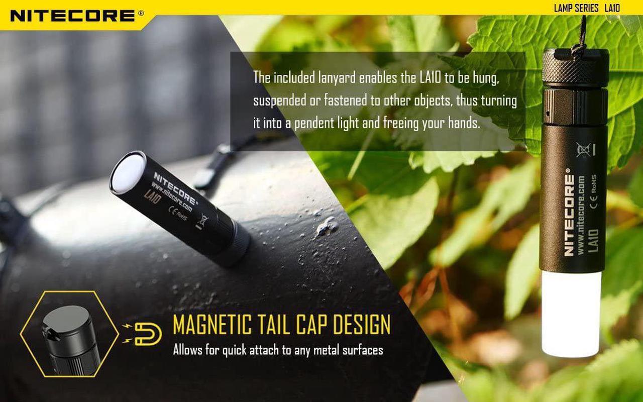 Alt view image 5 of 5 - Nitecore LA10 135 Lumen Mini LED Camping Lantern - Compact Lightweight Including AA Battery and LumenTac Battery Organizer