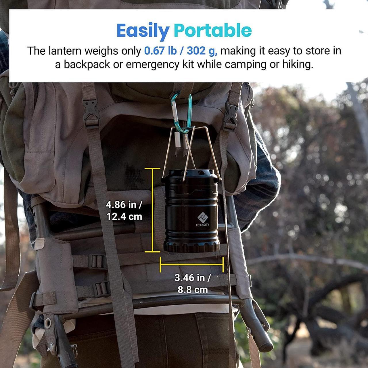 Alt view image 3 of 7 - Lantern Camping Essentials Lights Led Flashlight for Power Outages Tent Lights for Emergency Survival Gear and Supplies for Hurricane Battery Operated Lamp 2 Pack Black