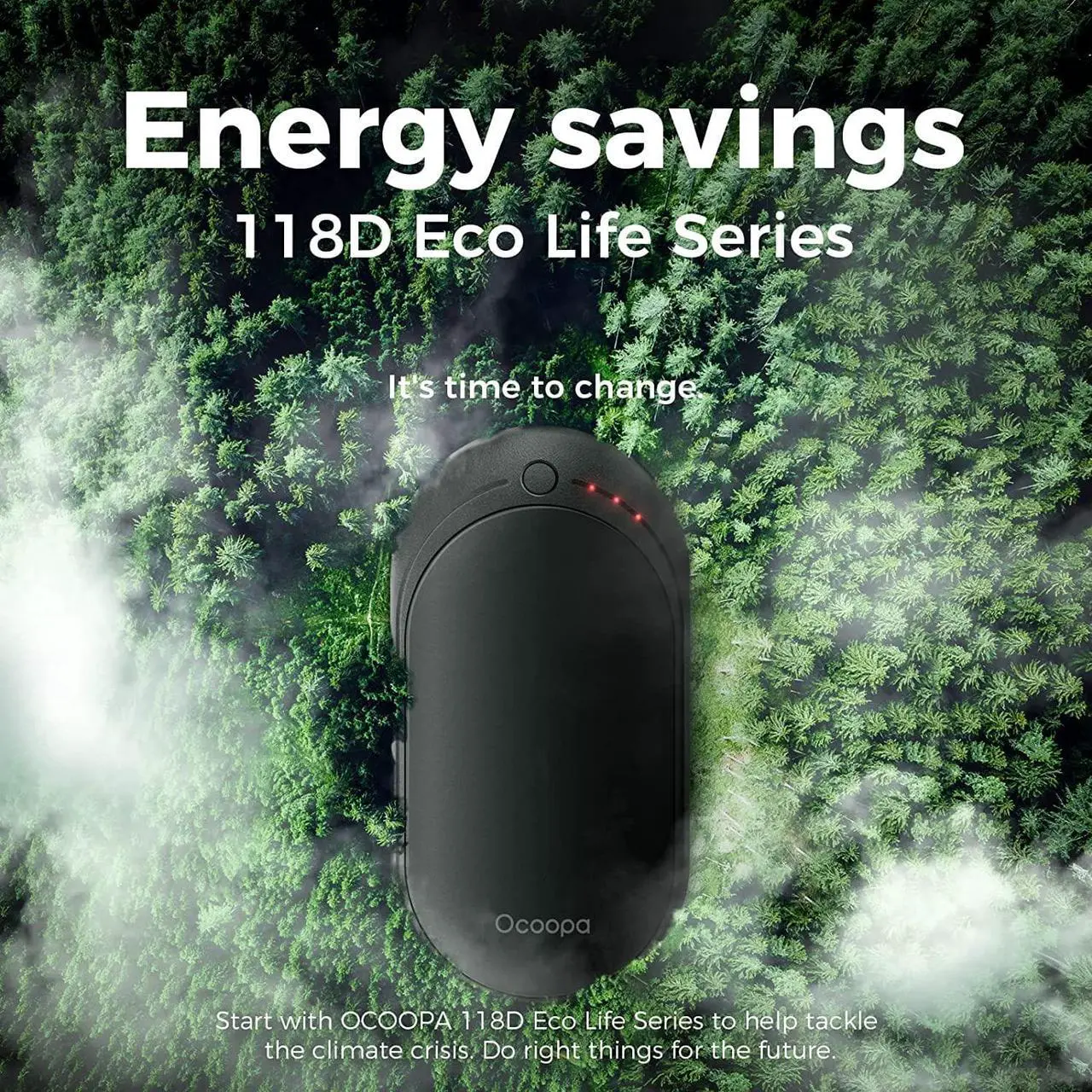 Alt view image 7 of 7 - OCOOPA Hand Warmer Rechargeable, Single/Double Side Heating, 5 Levels up to 10hrs Heat, 5200mAh Electric Portable Pocket Heater, Heat Therapy Great for Outdoors, Warm Gifts, 118D