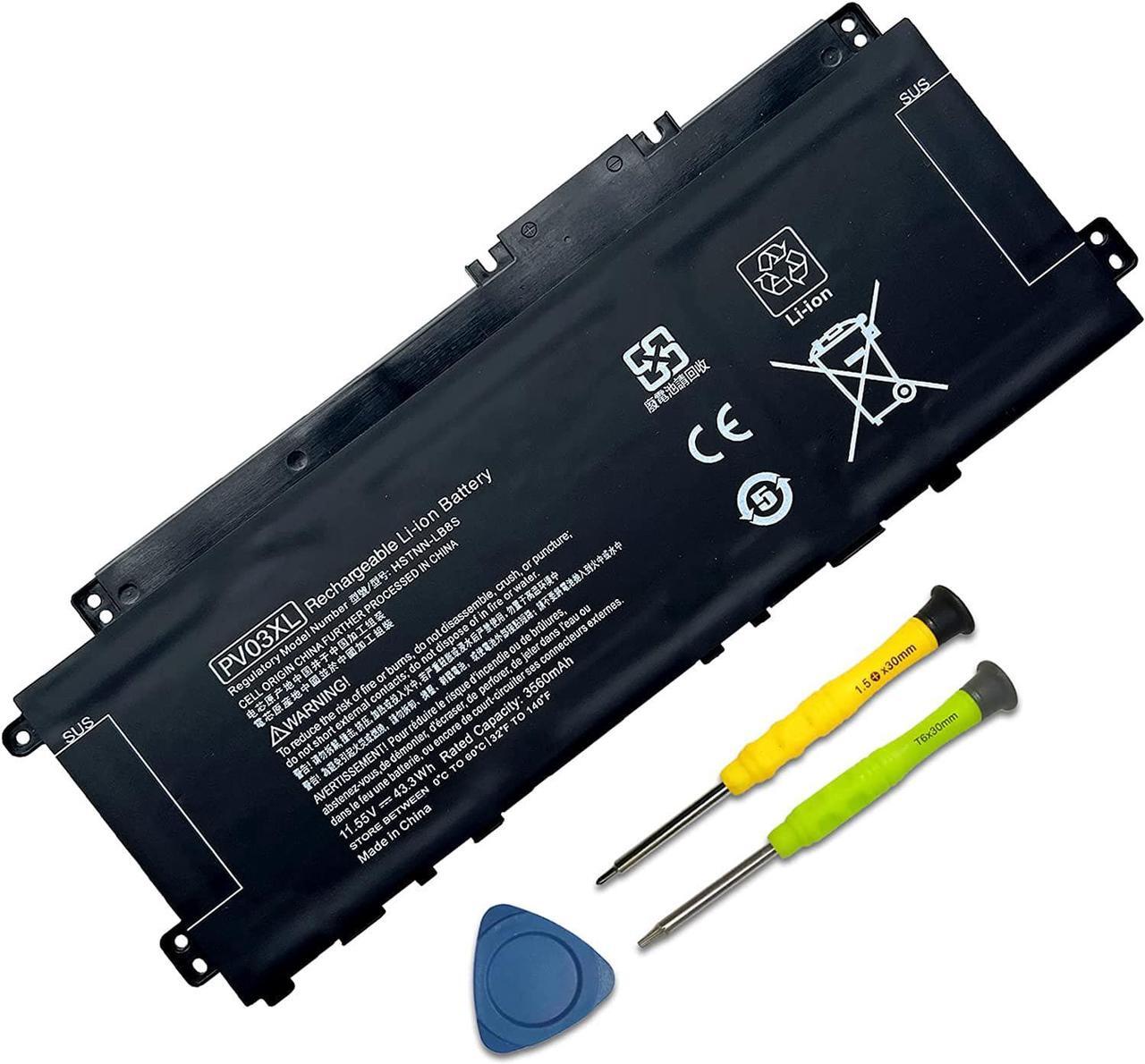 Main image of PV03XL PP03XL Laptop Battery Replacement for HP Pavilion x360 13-BB 13-BB0000 14-DV 14-DW 14-DW000 14M-DW 14-DK 15-EH Series Notebook L83388-421 M01144-005 L83393-005 HSTNN-DB9X M01118-421 11.55V