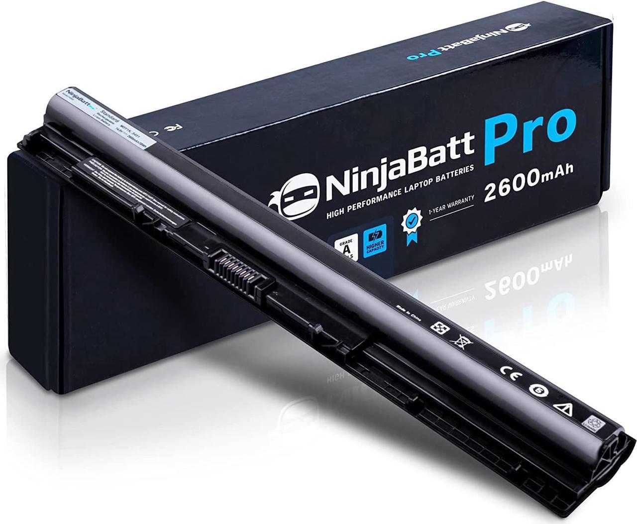 NinjaBatt Pro Battery M5Y1K for Dell Inspiron 14 15 17 5000 3000 Series 5558 5555 5755 5559 3558 3451 3551 5758 5758 5551 5755 5458 WKRJ2 HD4J0 GXVJ3 07G07 6YFVW K185W - Premium Cells [2600mAh/38Wh]