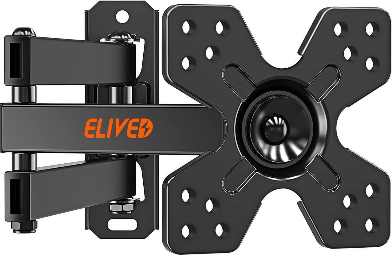 ELIVED TV Wall Mount for Most 13-30 inch TVs and Monitors, Swivel and Tilt Full Motion TV Mount Brackets, Rotation Articulating Extension Arm, Single Stud for Corner, Max VESA 100x100mm, 33 lbs.