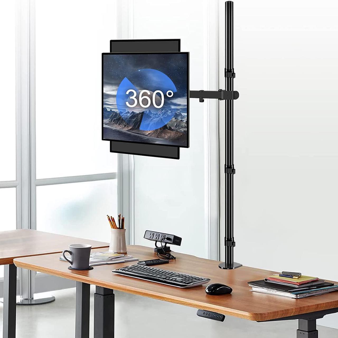 Alt view image 2 of 7 - Bracwiser Single Monitor Mount Tall 47 Pole Fully Adjustable Fits 1 Screen 13-32 inch,Ultra Wide Screen up to 38 inch Computer,up to 22lbs,VESA 75 100 (MD71221)