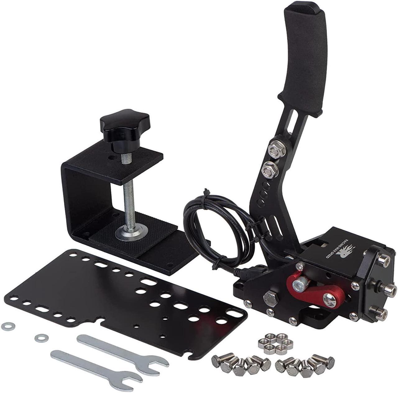 Main image of PC Racing Game USB Handbrake for 16Bit SIM for Racing Games, Compatible with G27 G29 G920 G923 T500 T300 Simulate Linear HandbrakeWith Fixing Clip and Plate