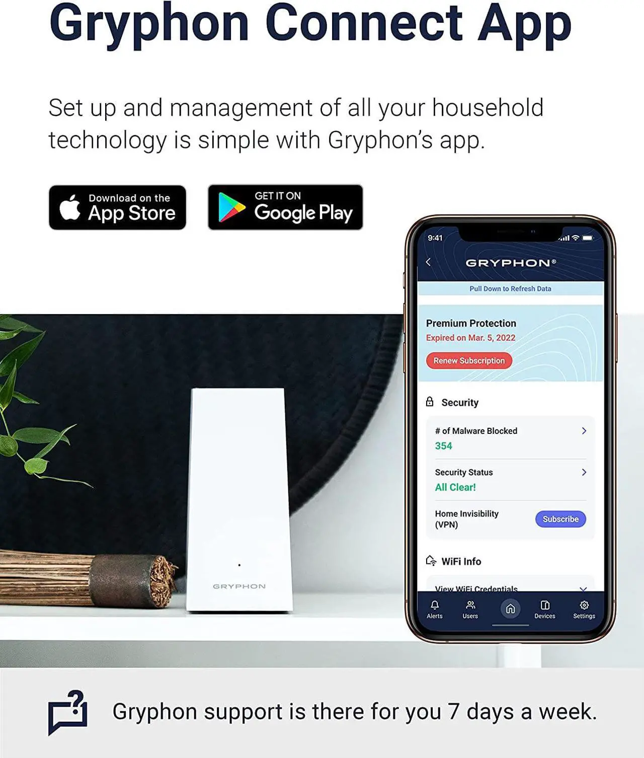 Alt view image 6 of 7 - Gryphon AX  Ultra-Fast Mesh WiFi 6 Parental Control Router  Advanced Content Filters and Next-Gen Firewall - 4.3 Gbps Across 3,000 sq. ft. per Router for Multi-Device Households