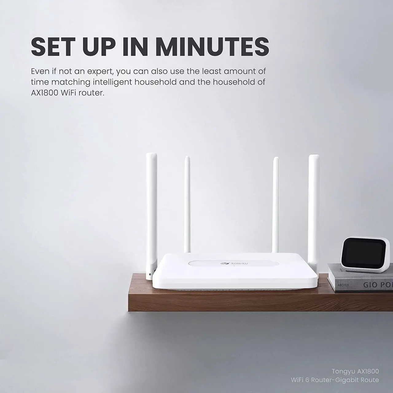Alt view image 3 of 6 - New 2023 Tongyu AX1800 WiFi 6 Router, Dual Band Gigabit Wireless 5GHz 1.8Gbps Internet Router for Gaming and Streaming and Up to 60 Devices Connected for Home, Office, Business