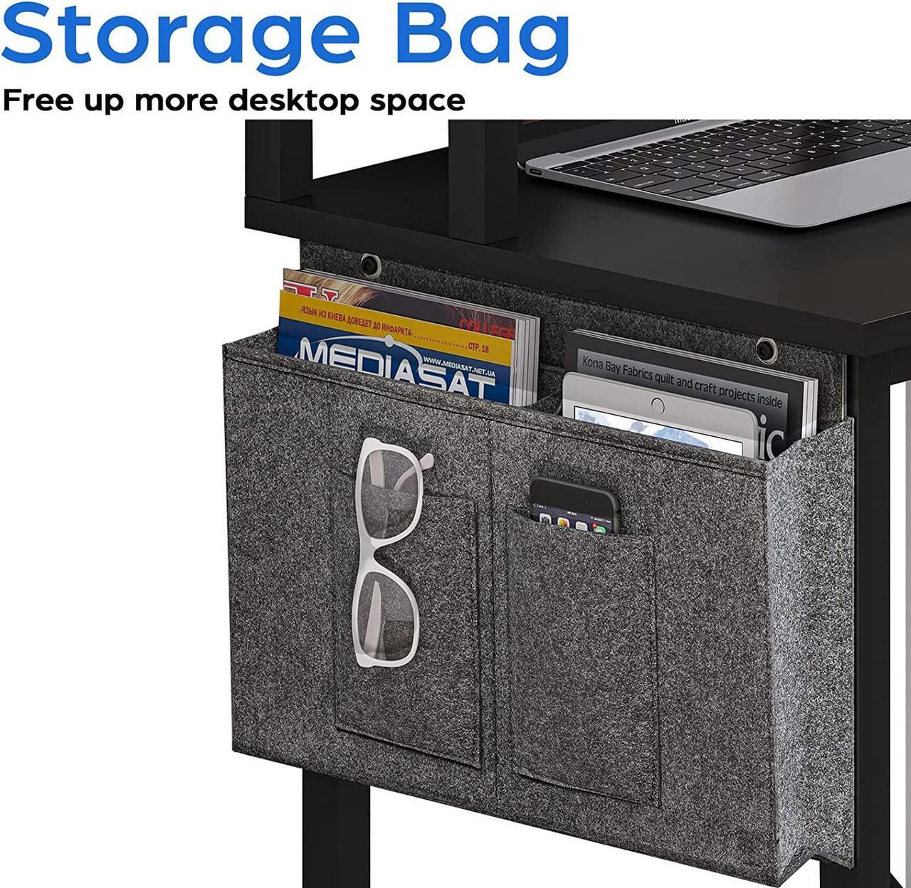 Alt view image 7 of 7 - SEDETA L Shaped Gaming Desk, Reversible 94.5 Computer Desk, Gaming Desk with Led Lights, Keyboard Tray and Storage Bag for Home Office, Black