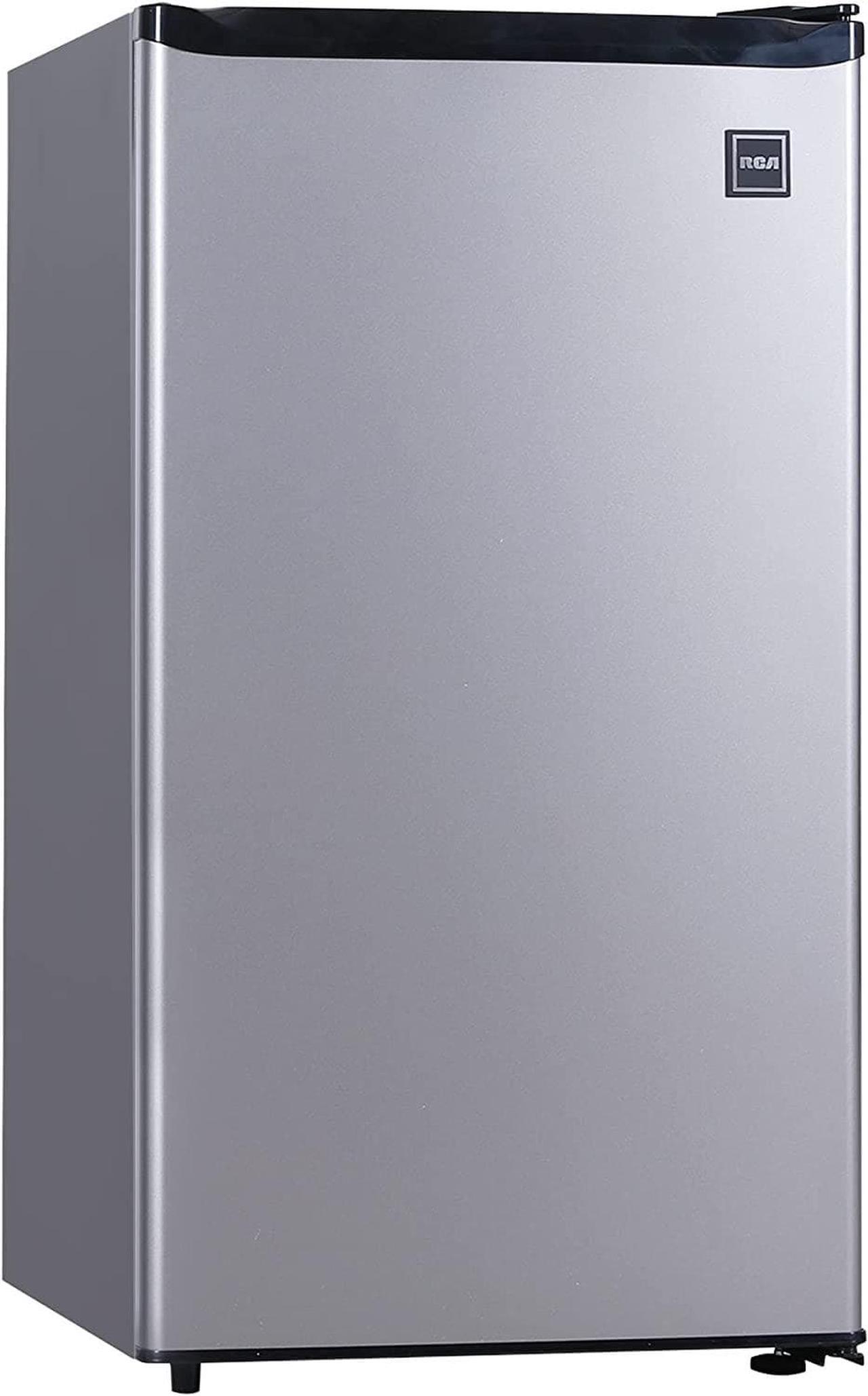 Main image of RCA RFR322 Mini Refrigerator, Compact Freezer Compartment, Adjustable Thermostat Control, Reversible Door, Ideal Fridge for Dorm, Office, Apartment, Platinum Stainless, 3.2 Cubic Feet