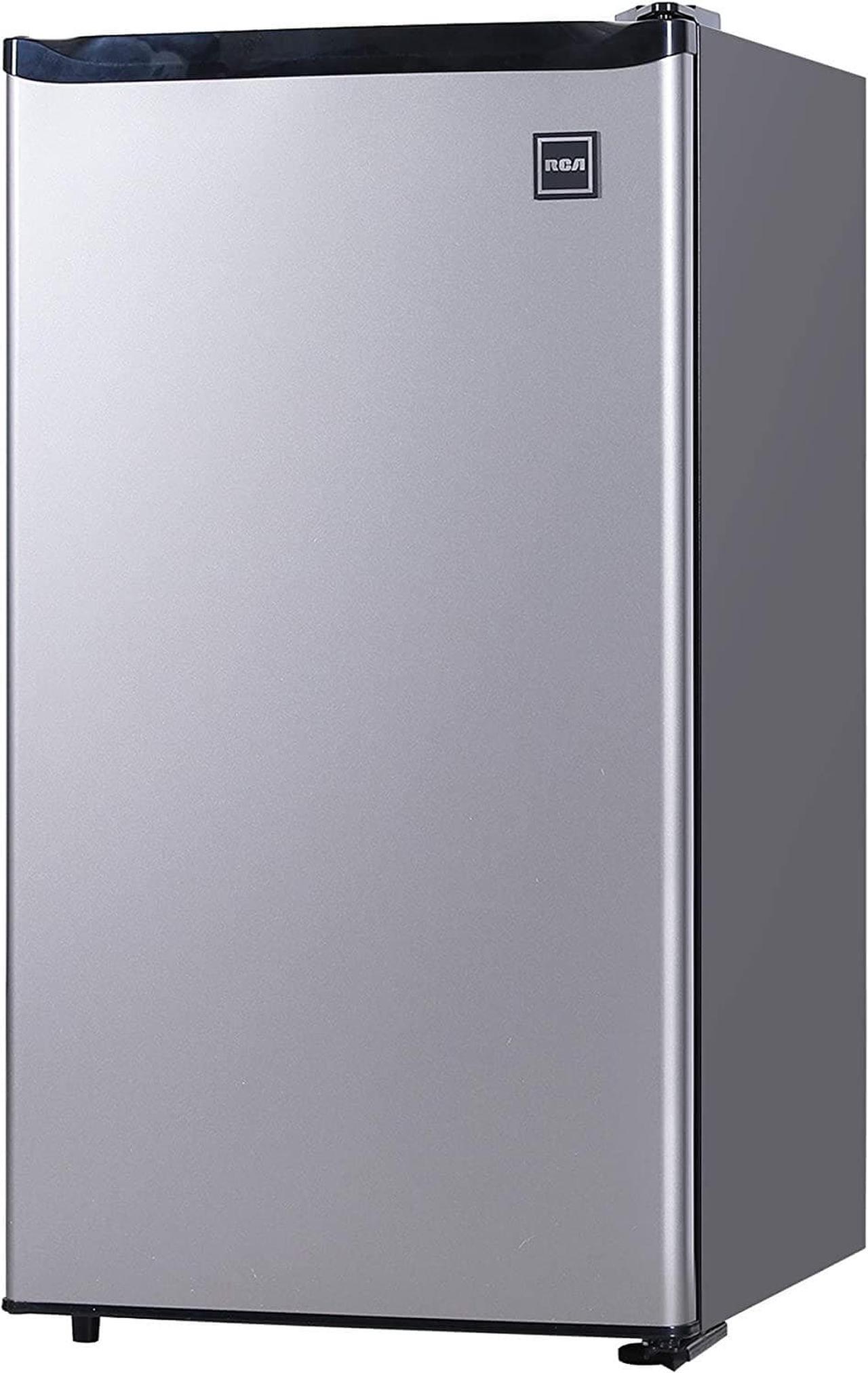 Alt view image 6 of 7 - RCA RFR322 Mini Refrigerator, Compact Freezer Compartment, Adjustable Thermostat Control, Reversible Door, Ideal Fridge for Dorm, Office, Apartment, Platinum Stainless, 3.2 Cubic Feet