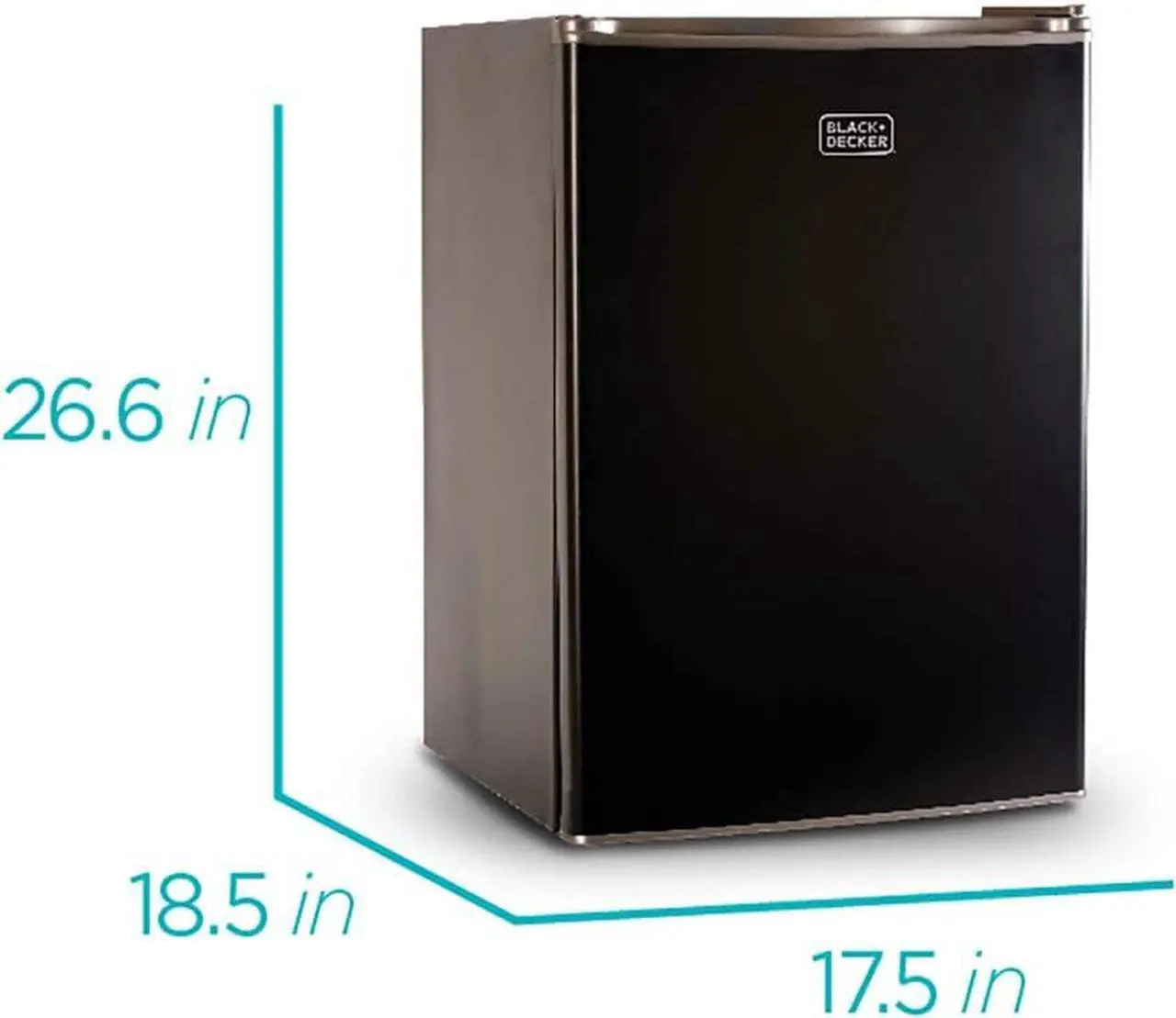 Alt view image 2 of 7 - BLACK+DECKER BCRK25B Compact Refrigerator Energy Star Single Door Mini Fridge with Freezer, 2.5 Cubic Feet, Black