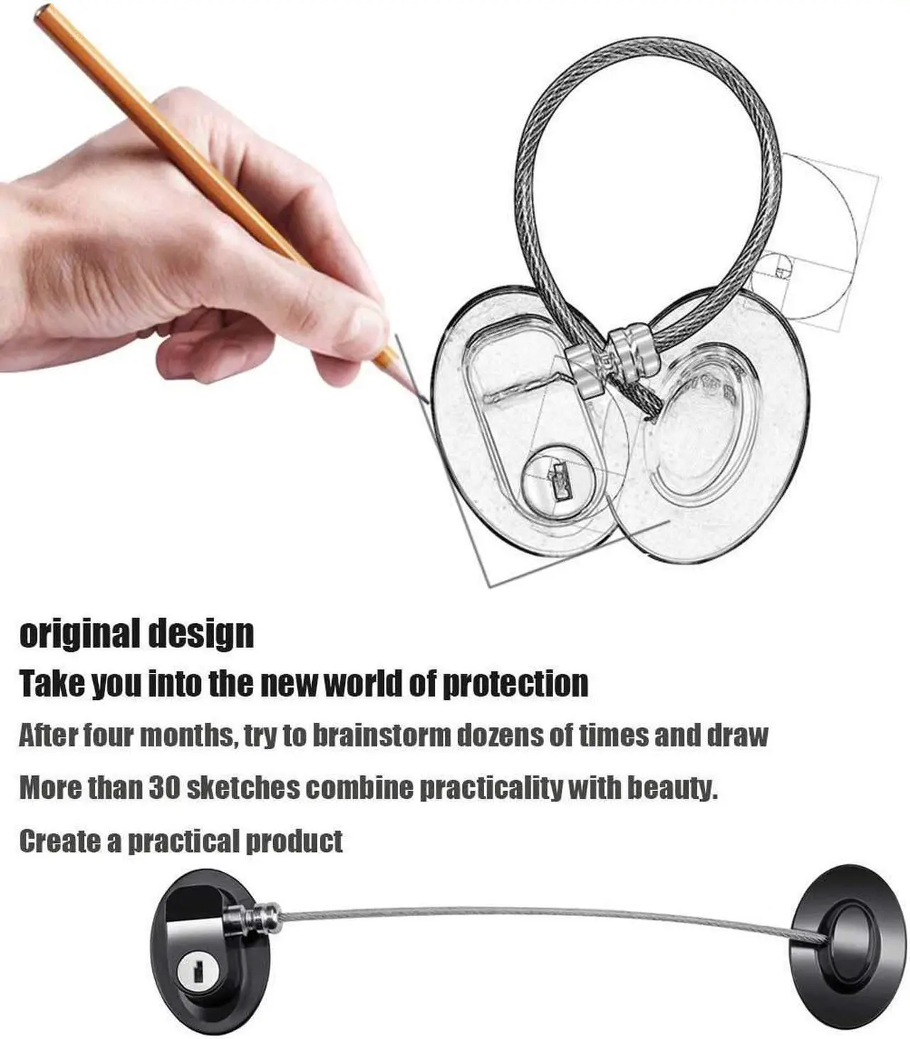 Alt view image 5 of 7 - 4 Pack Refrigerator Locks with 8 Keys,Child Safety Fridge Lock,Refrigerator Lock Combination,Mini Fridge Lock, File Drawer Lock,Toilet Seat Lock with Strong Adhesive (Black)