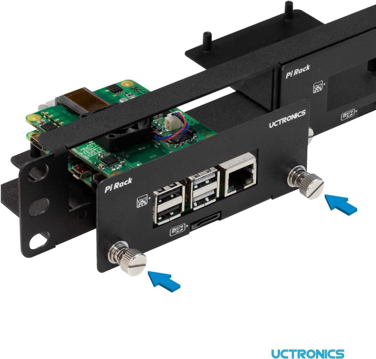 Alt view image 4 of 6 - UCTRONICS Front Removable 1U Rack Mount for Raspberry Pi, with 4 Mounting Brackets for Raspberry Pi 4B, 3B+/3B, and Other B Models, Welcome to consult
