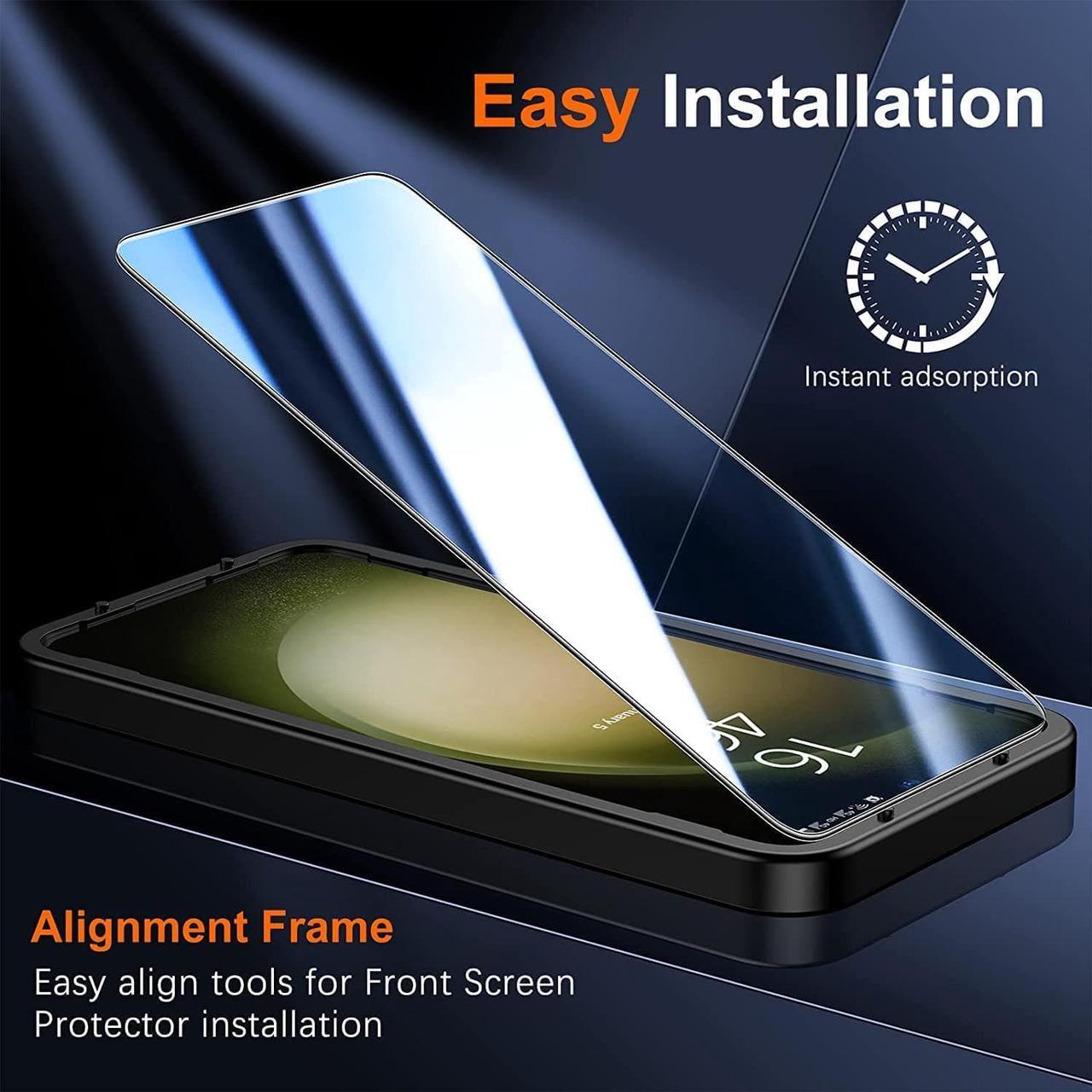 Alt view image 5 of 6 - UniqueMe for Samsung Galaxy S23 Screen Protector Fingerprint Compatible,9H Tempered Glass 2 Pack and Camera Lens Protector 2 Pack for S23 5G 6.1-inch Full Coverage Case Friendly