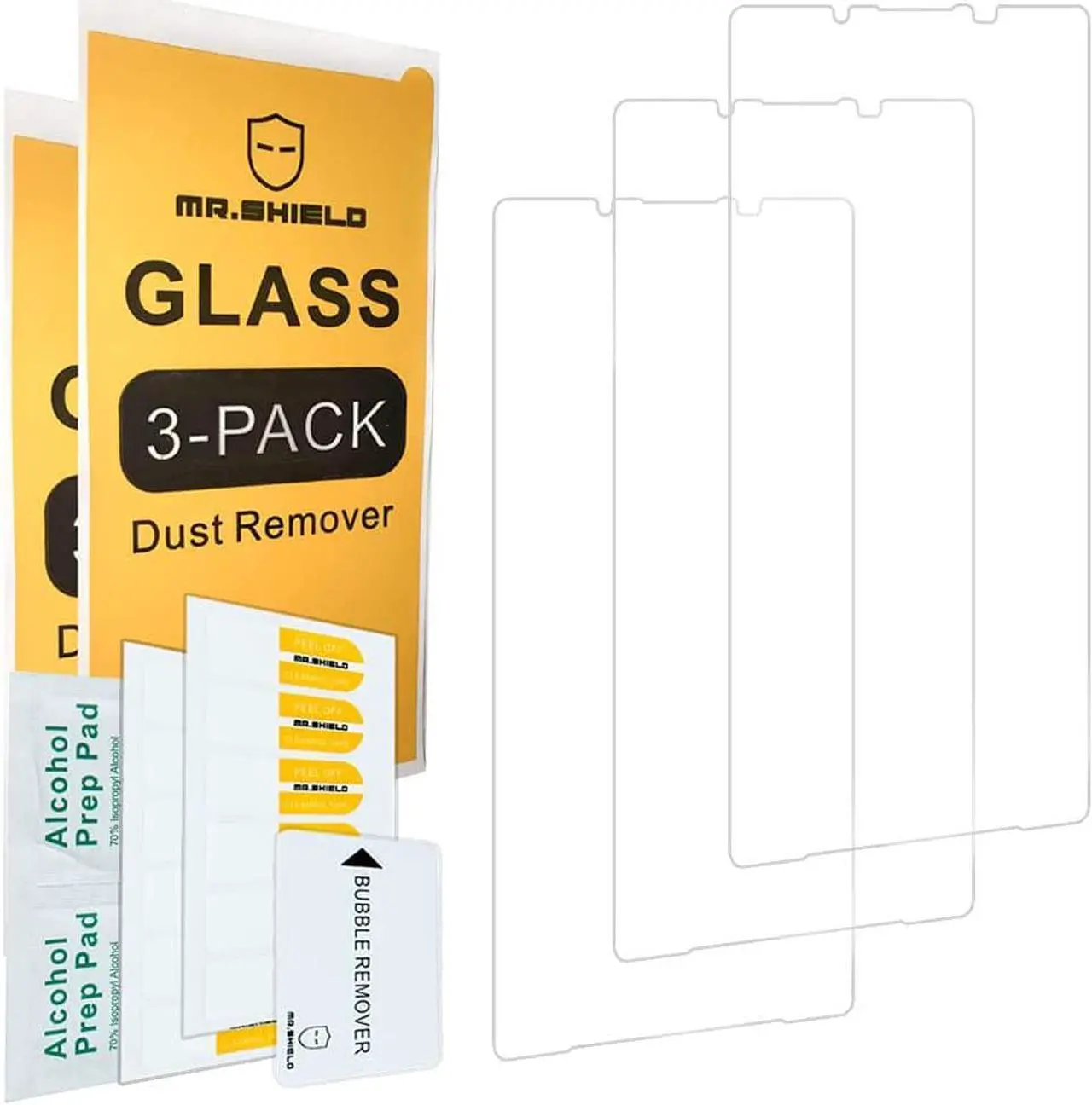 Alt view image 2 of 3 - Mr.Shield [3-Pack] Designed For Sony Xperia 1 III [Tempered Glass] [Japan Glass with 9H Hardness] Screen Protector with Lifetime Replacement