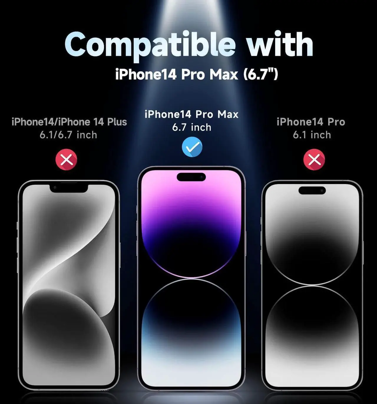 Main image of MAGIC JOHN 2 Pack for iPhone 14 Pro Max 6.7 inch Tempered Glass Screen Protector, Auto Dust-Elimination Installation, Bubble Free, Dynamic Island Compatible, HD Clear, Easy Installation