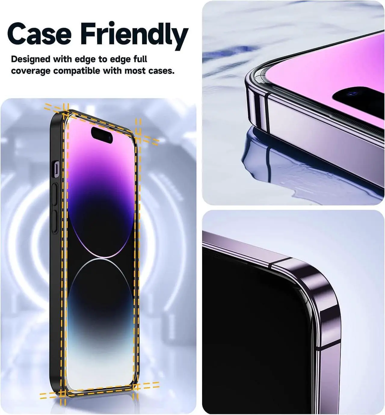 Alt view image 5 of 5 - MAGIC JOHN 2 Pack for iPhone 14 Pro Max 6.7 inch Tempered Glass Screen Protector, Auto Dust-Elimination Installation, Bubble Free, Dynamic Island Compatible, HD Clear, Easy Installation