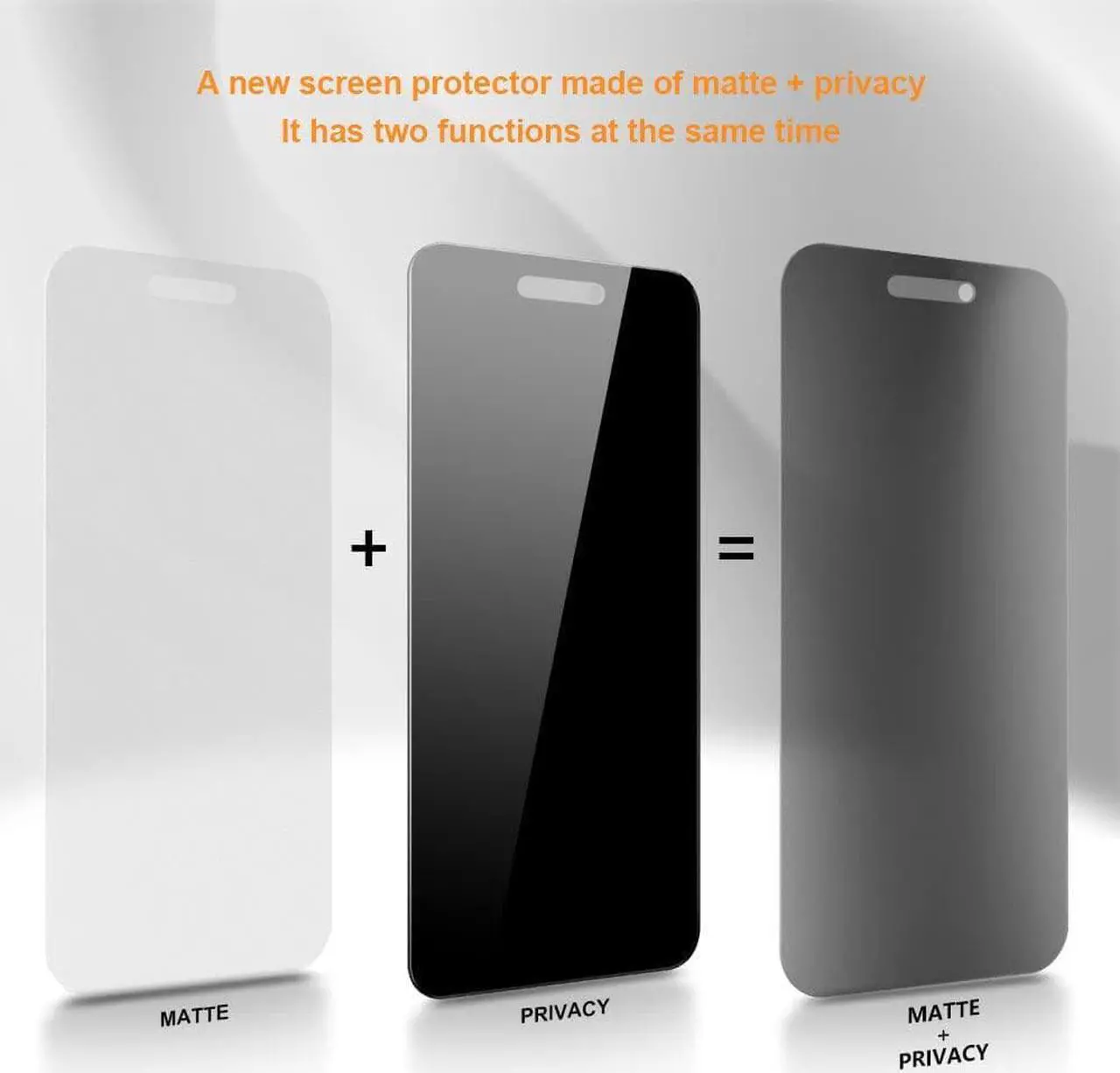 Alt view image 3 of 6 - for iPhone 14 Pro Max 6.7" Matte Privacy Screen Protector with Camera Lens Protector full coverage Anti-glare anti-spy Tempered Glass Film anti-fingerprint no black border Easy Installation