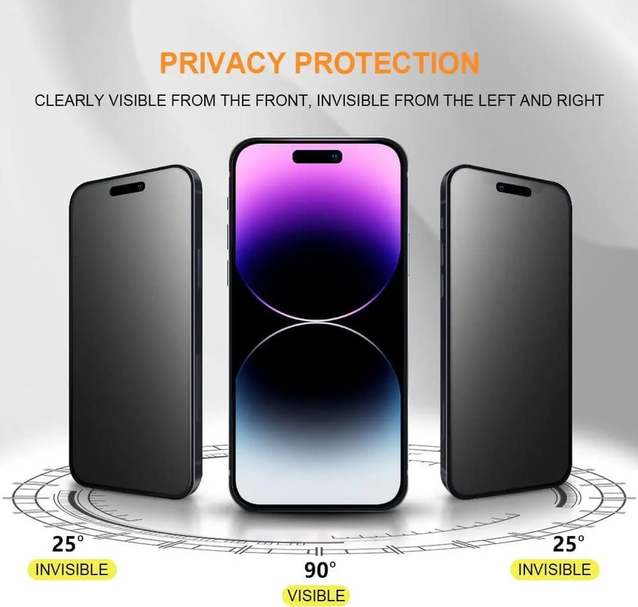 Alt view image 2 of 6 - for iPhone 14 Pro Max 6.7" Matte Privacy Screen Protector with Camera Lens Protector full coverage Anti-glare anti-spy Tempered Glass Film anti-fingerprint no black border Easy Installation