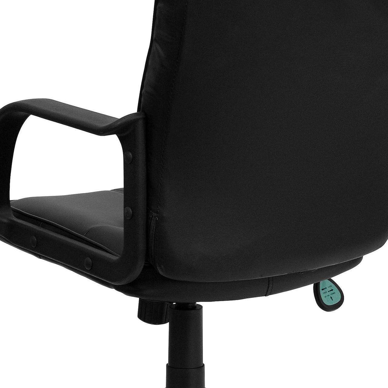 Alt view image 7 of 7 - Flash Furniture Rider Mid-Back Black LeatherSoft Swivel Task Office Chair with Arms