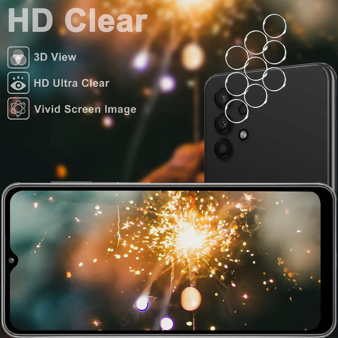 Alt view image 6 of 7 - [3+3 Pack] Galaxy A32 5G Screen Protector + Camera Lens Protector, 9H Hardness Tempered Glass, Scratch Resistant, HD Clear, Easy Installation, Bubble Free, Screen Protector for Samsung Galaxy A32 5G