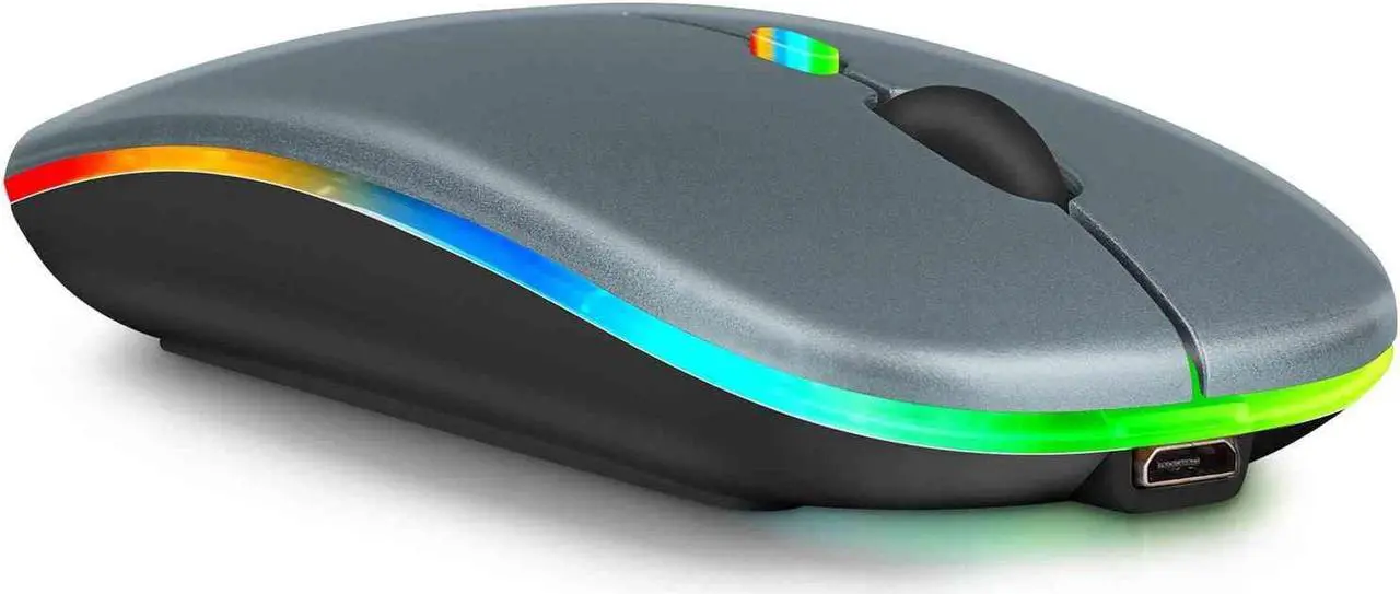 Main image of Bluetooth Rechargeable Mouse for HP 14" Laptop Bluetooth Wireless Mouse Designed for Laptop / PC / Mac / iPad pro / Computer / Tablet / Android RGB LED Titanium