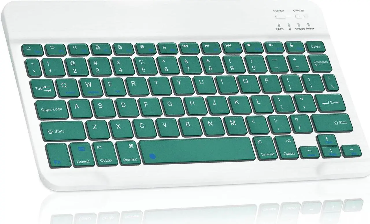 Main image of Ultra-Slim Bluetooth rechargeable Keyboard for iPad Pro 12.9 (2017) and all Bluetooth Enabled iPads, iPhones, Android Tablets, Smartphones, Windows pc - Jade Green