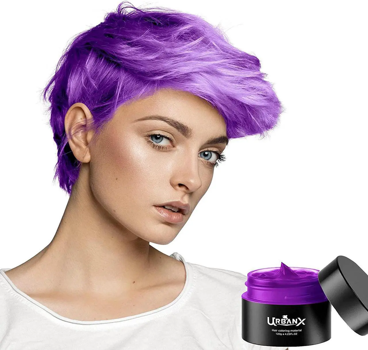 Main image of UrbanX Washable Hair Coloring Wax Material Unisex Color Dye Styling Cream Natural Hairstyle Pomade Temporary Party Cosplay Natural Ingredients (Purple)