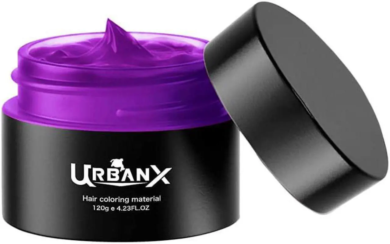 Alt view image 4 of 7 - UrbanX Washable Hair Coloring Wax Material Unisex Color Dye Styling Cream Natural Hairstyle Pomade Temporary Party Cosplay Natural Ingredients (Purple)