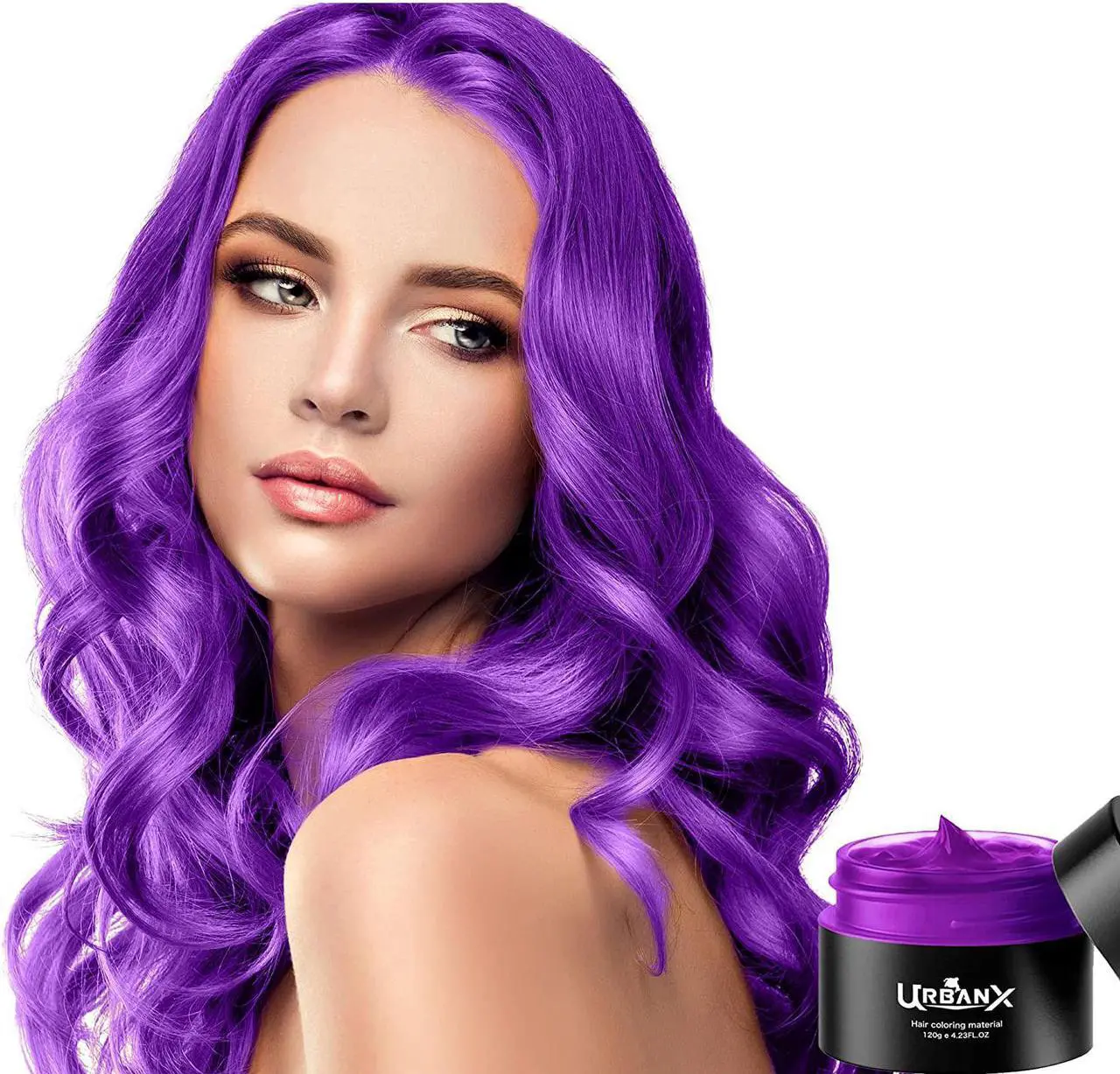 Alt view image 3 of 7 - UrbanX Washable Hair Coloring Wax Material Unisex Color Dye Styling Cream Natural Hairstyle Pomade Temporary Party Cosplay Natural Ingredients (Purple)