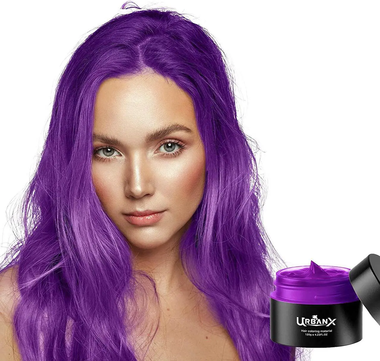 Alt view image 5 of 7 - UrbanX Washable Hair Coloring Wax Material Unisex Color Dye Styling Cream Natural Hairstyle Pomade Temporary Party Cosplay Natural Ingredients (Purple)