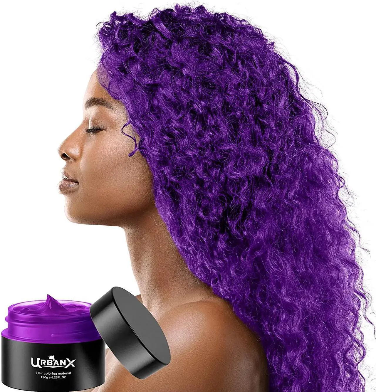 Alt view image 7 of 7 - UrbanX Washable Hair Coloring Wax Material Unisex Color Dye Styling Cream Natural Hairstyle Pomade Temporary Party Cosplay Natural Ingredients (Purple)