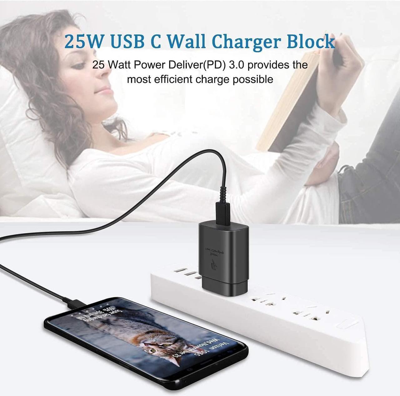 Alt view image 7 of 7 - Fast Adaptive Wall Adapter 25W Charger for Nokia 3.1A / 5.1 Plus / 5.3/6.1/6.1 Plus / 8 V 5G UW / 8.3 5G / 9 PureView/G / N1 / with 4FT (1.2M) UrbanX USB C PD Charging Cable - Black