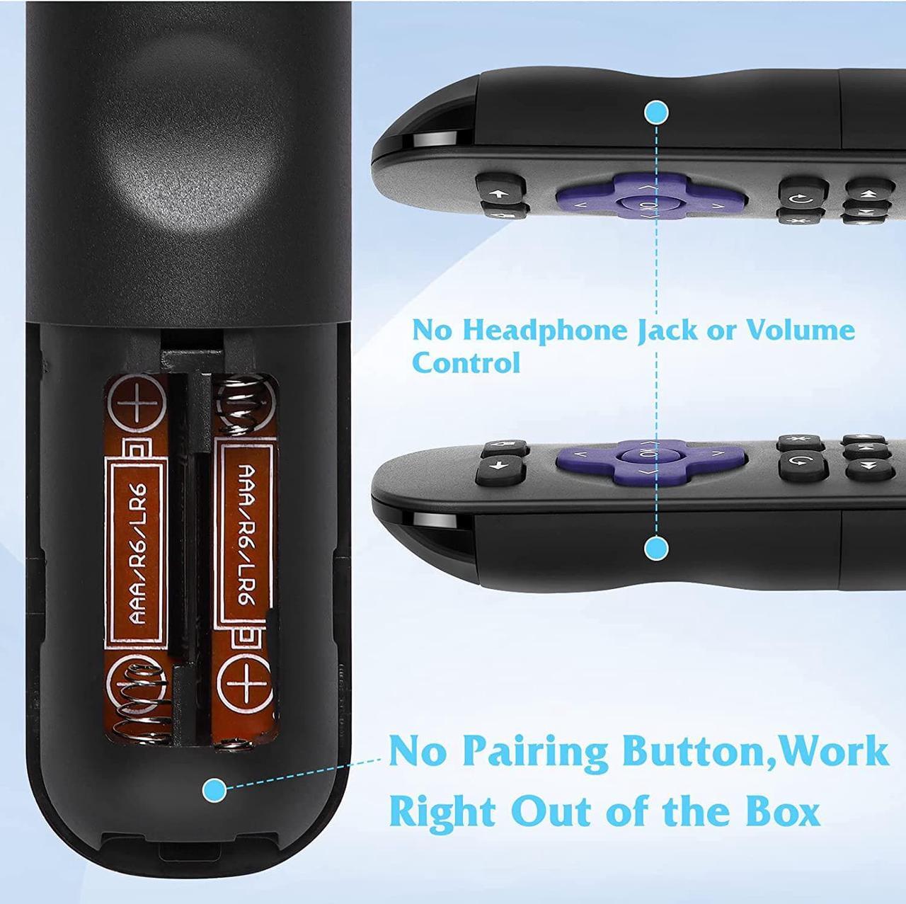 Alt view image 5 of 7 - Original UX Remote for Roku Ultra Also Supports Roku Player (Roku 1/2/3/4, HD/LT/XS/XD), Express/Premiere/Ultra; NOT for Roku TV or Roku Stick, NO TV Power Button, NO TV Volume Button
