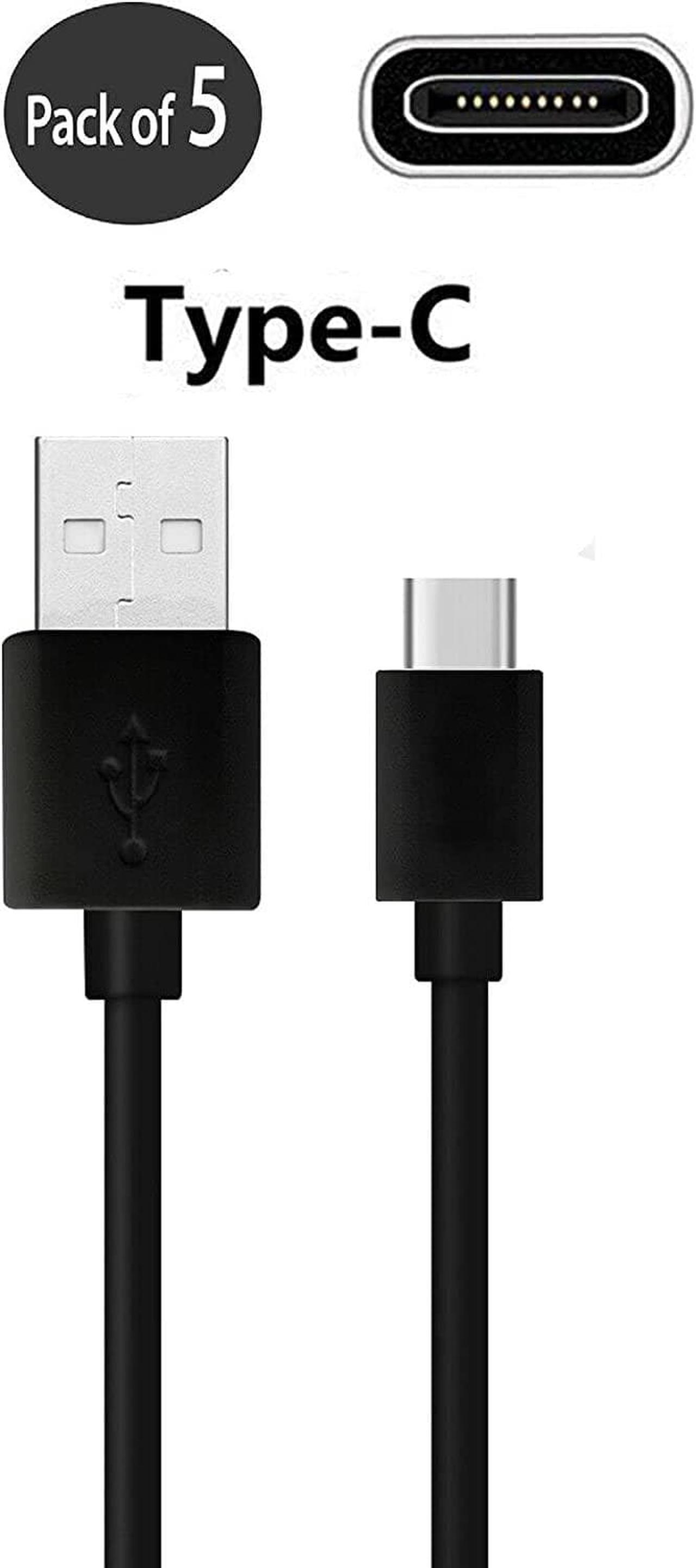 Alt view image 4 of 4 - OEM USB C Cable, 5 Pack 4FT Fast Charging Cable for Nokia 8 V 5G UW - Black (US Version with Warranty)