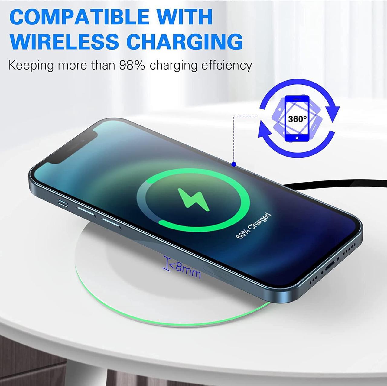 Alt view image 3 of 7 - Case Compatible UrbanX 15W Fast Wireless Charger for Samsung galaxys Z Flip3 5G with Fast and Stable Charging Efficiency (No AC Adapter) - White