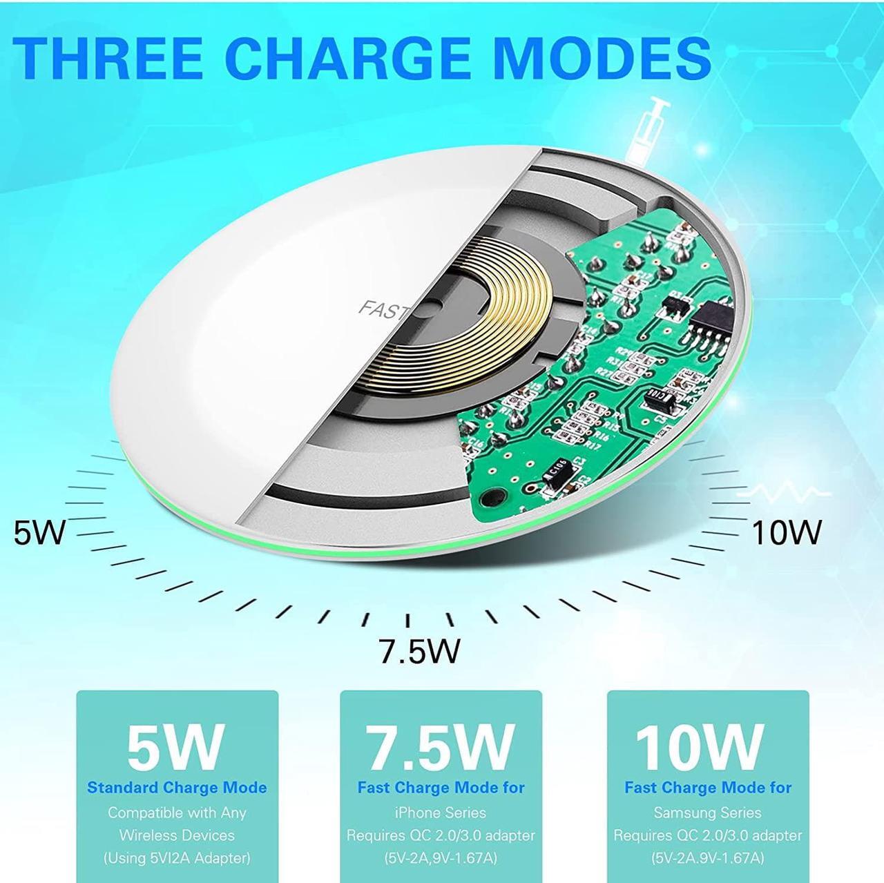 Alt view image 2 of 7 - Case Compatible UrbanX 15W Fast Wireless Charger for Samsung galaxys Z Flip3 5G with Fast and Stable Charging Efficiency (No AC Adapter) - White