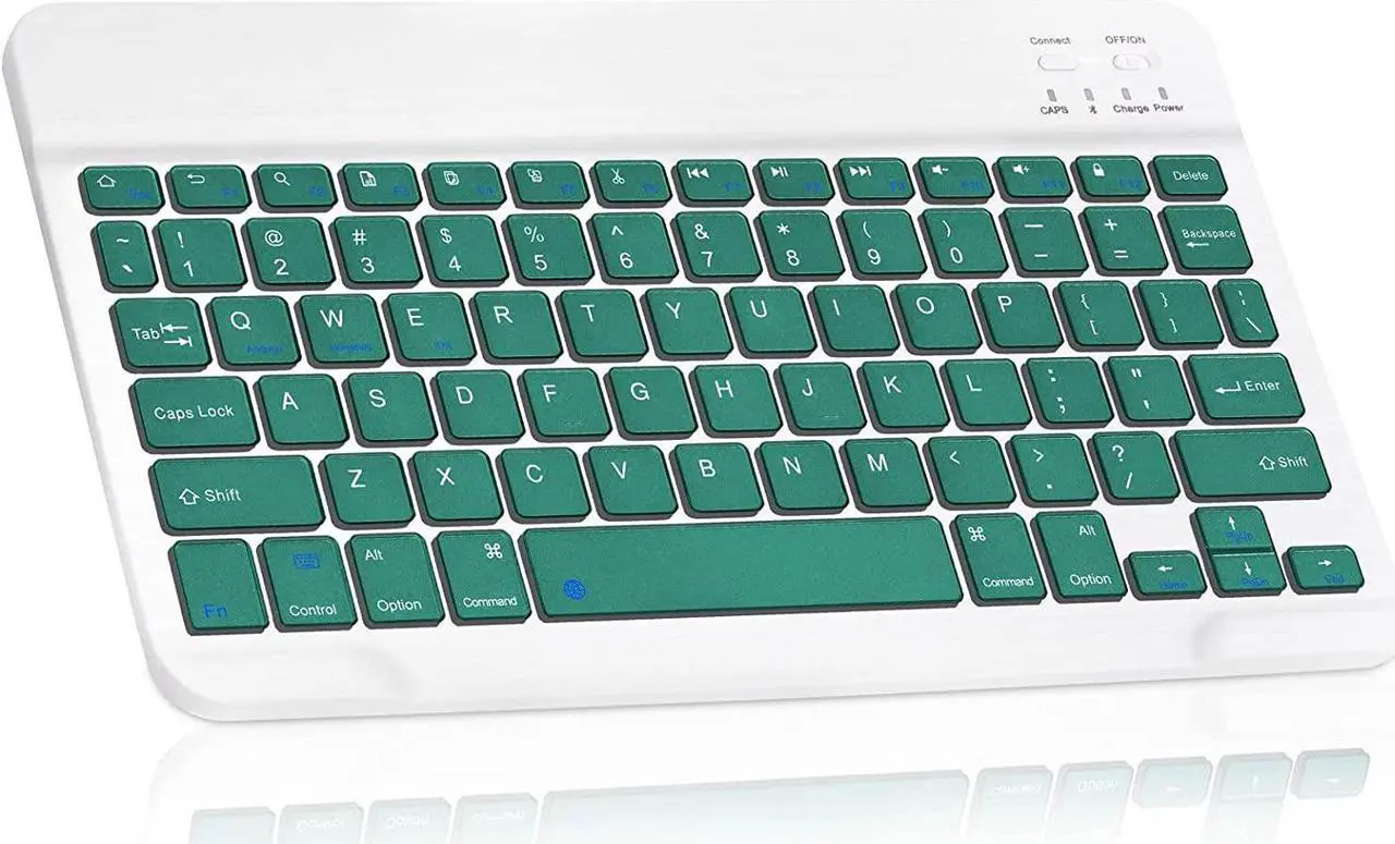 Main image of Ultra-Slim Bluetooth Rechargeable Keyboard for Xiaomi Pad 5 Pro and All Bluetooth Enabled iPads, iPhones, Android Tablets, Smartphones, Windows pc - Jade Green