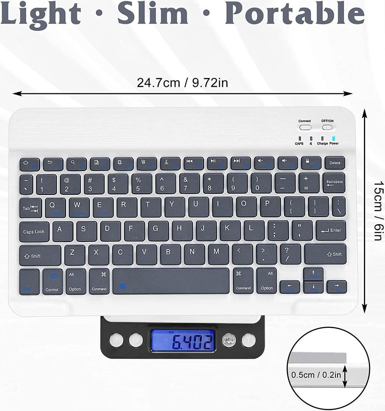 Alt view image 5 of 5 - Ultra-Slim Bluetooth Rechargeable Keyboard for Samsung Smart TV and All Bluetooth Enabled iPads, iPhones, Android Tablets, Smartphones, Windows pc - Grey