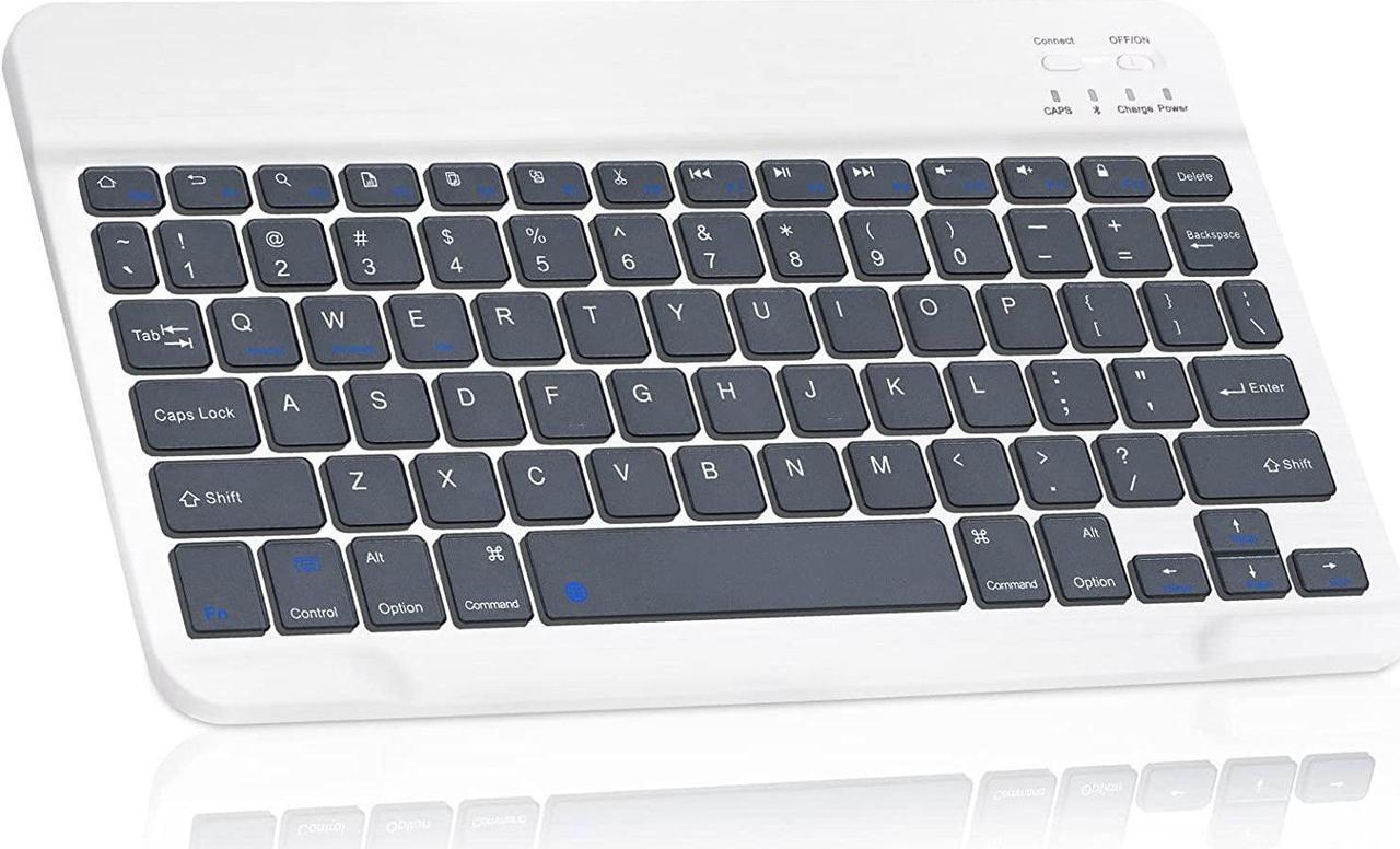 Main image of Ultra-Slim Bluetooth Rechargeable Keyboard for Samsung Smart TV and All Bluetooth Enabled iPads, iPhones, Android Tablets, Smartphones, Windows pc - Grey