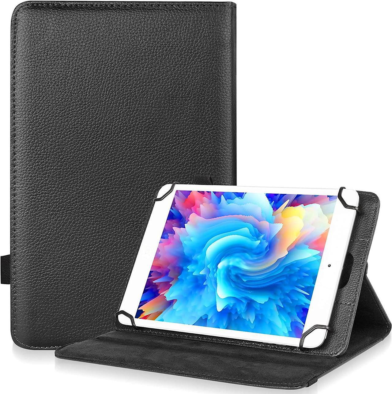 Main image of UrbanX 7"-8" Inch Universal Tablet Case, Protective Cover Stand Folio Case for TCL 10 TabMid 7 8 Inch, with 360 Degree Rotatable Kickstand, Multiple Viewing Angles and Stylus Holder - Black