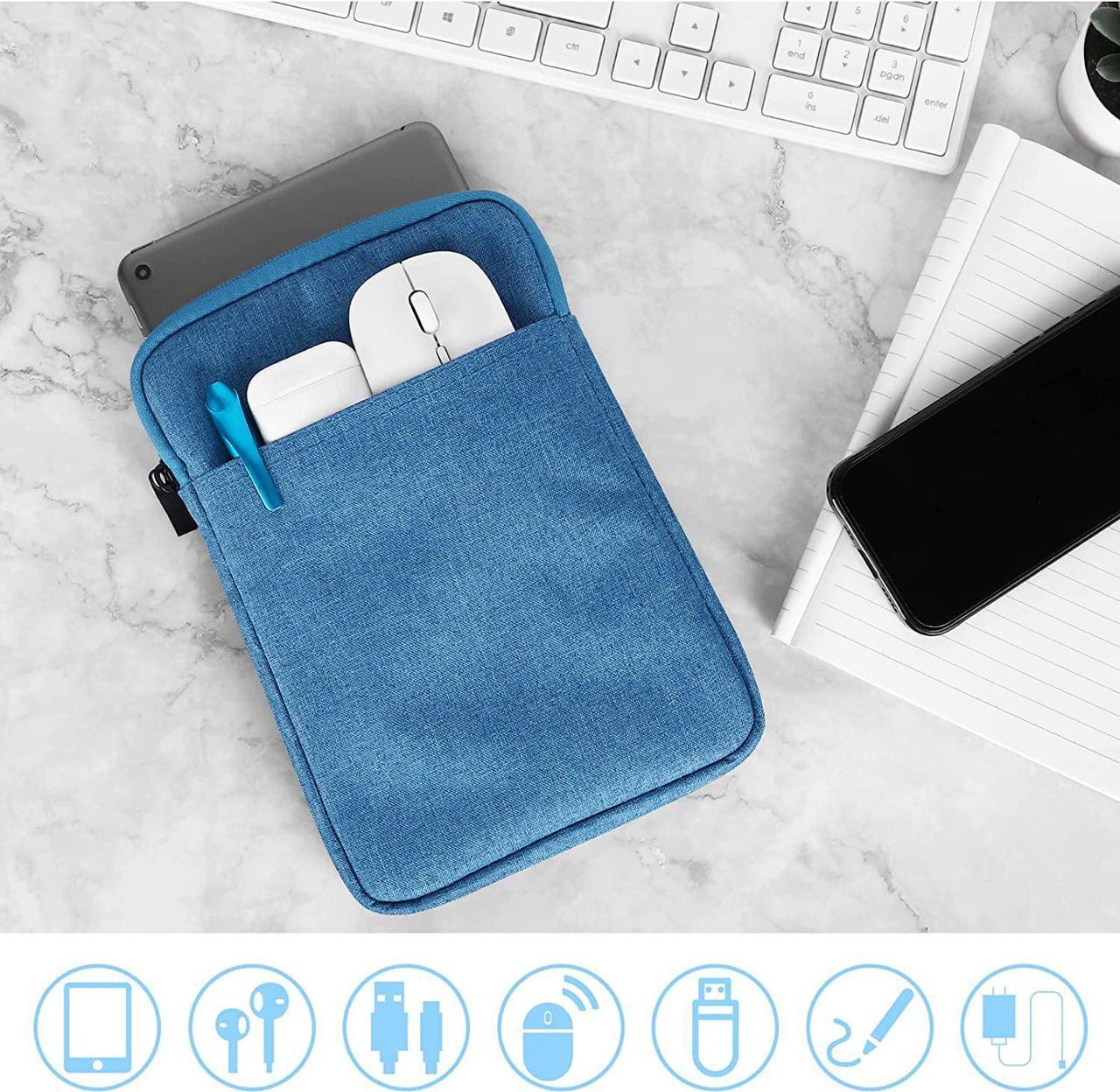 Alt view image 4 of 7 - UrbanX 8 Inch Tablet Case for Asus Zenpad Z8 Lightweight Portable Protective Bag Laptop with Dual Pockets - Blue