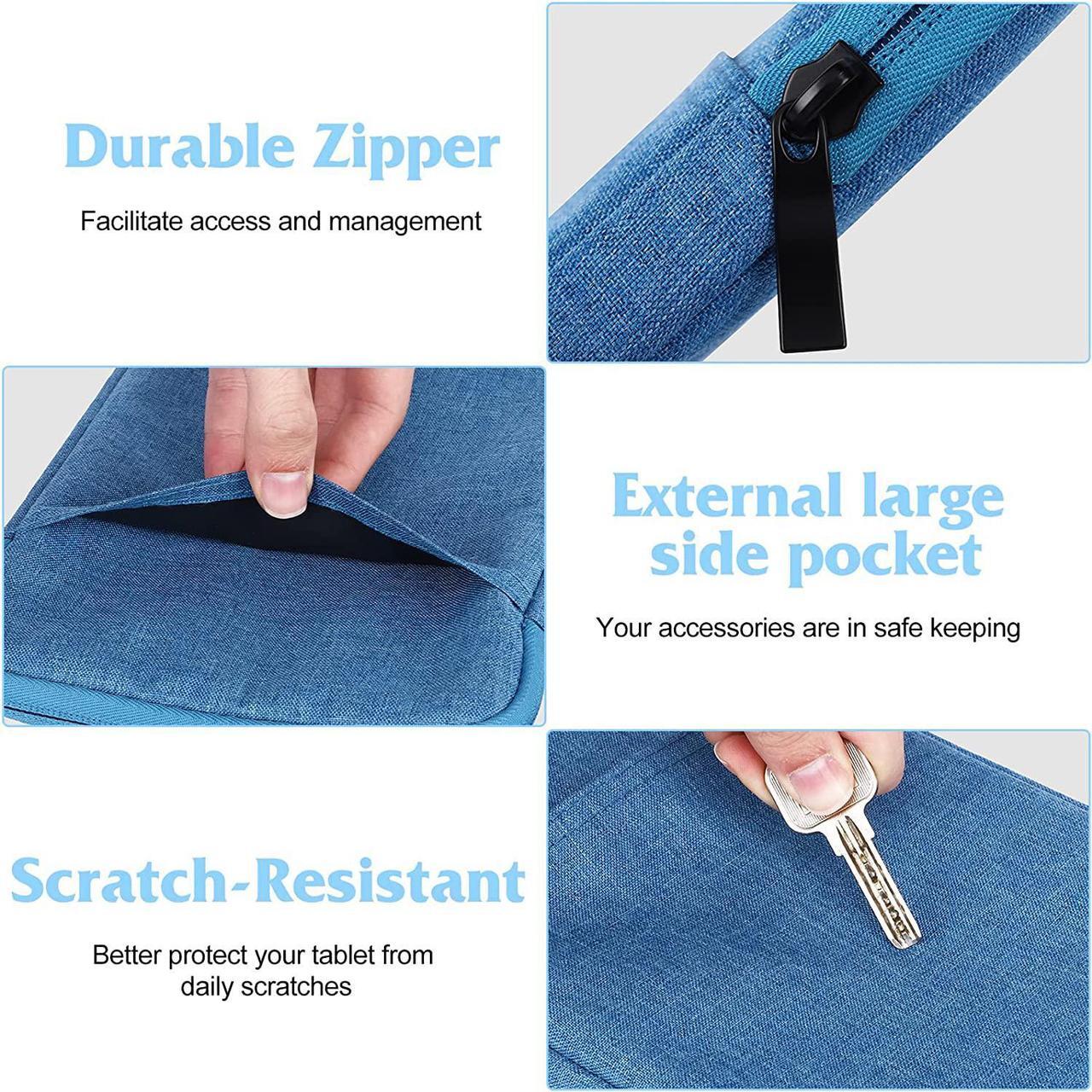 Alt view image 3 of 7 - UrbanX 8 Inch Tablet Case for Asus Zenpad Z8 Lightweight Portable Protective Bag Laptop with Dual Pockets - Blue