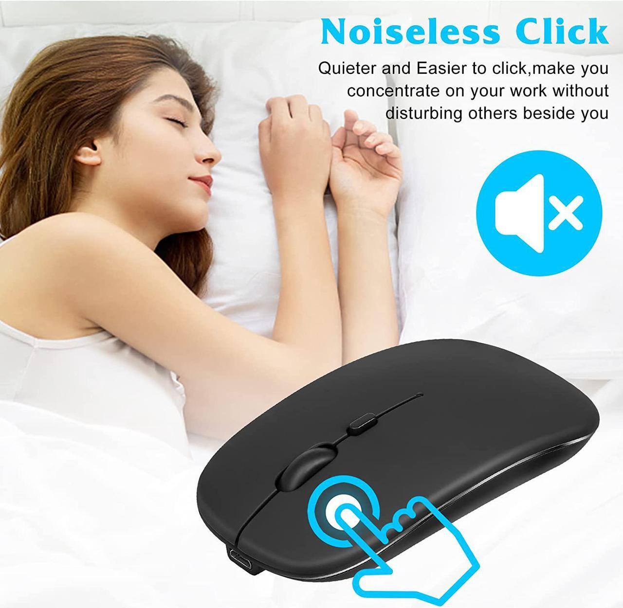 Alt view image 6 of 7 - 2.4GHz & Bluetooth Mouse, Rechargeable Wireless Mouse for Samsung TV Bluetooth Wireless Mouse for Laptop / PC / Mac / Computer / Tablet / Android - LED Onyx Black