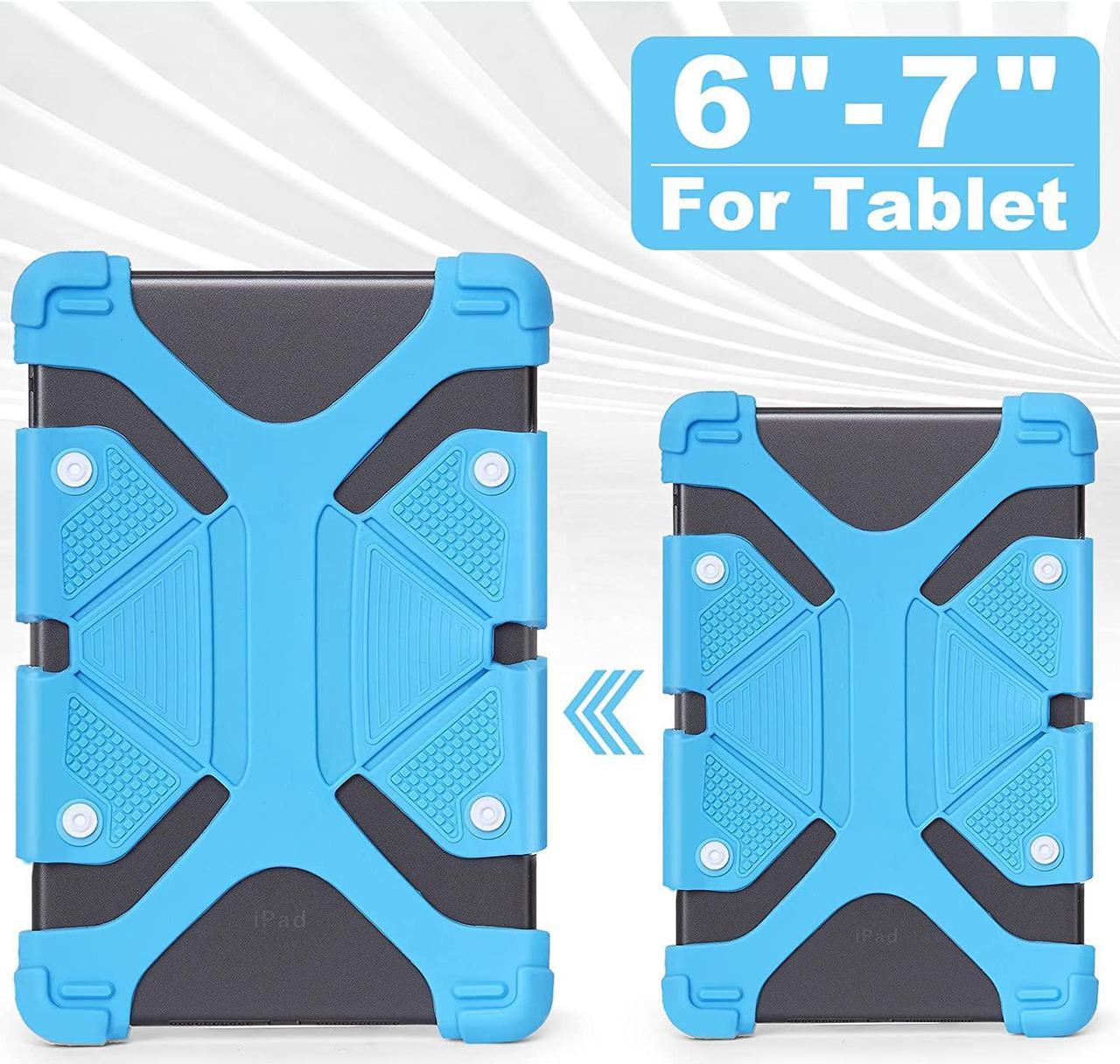 Alt view image 2 of 7 - Universal 7 inch Tablet Case, Silicone Protective Cover 6"-7" for Lenovo Tab V7 - Blue
