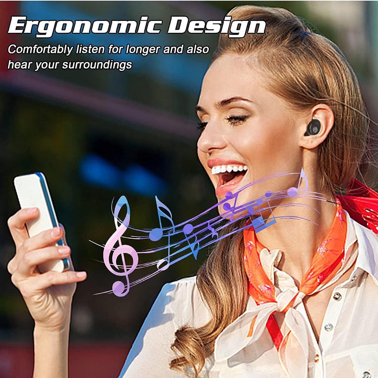 Alt view image 5 of 7 - Wireless Earbuds Bluetooth 5.0 Headphones with Digital LED Display Charging Case Stereo Mini Earphones in Ear Headset Waterproof for T-Mobile REVVL 4+